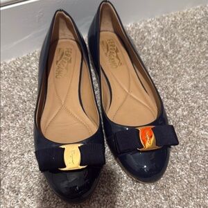 Salvatore Ferragamo Women's Black Patent Leather Flats